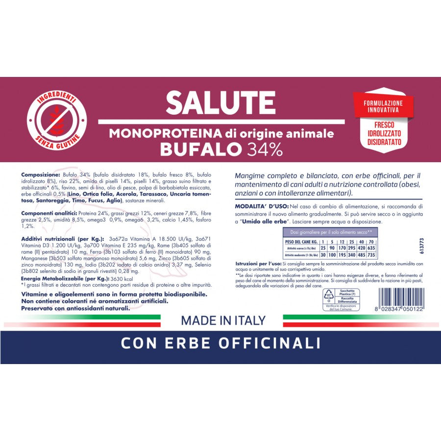 Vetline Secco Cani Salute Bufalo 12,5 Kg Vetline Secco Cani Salute Bufalo 12,5 Kg